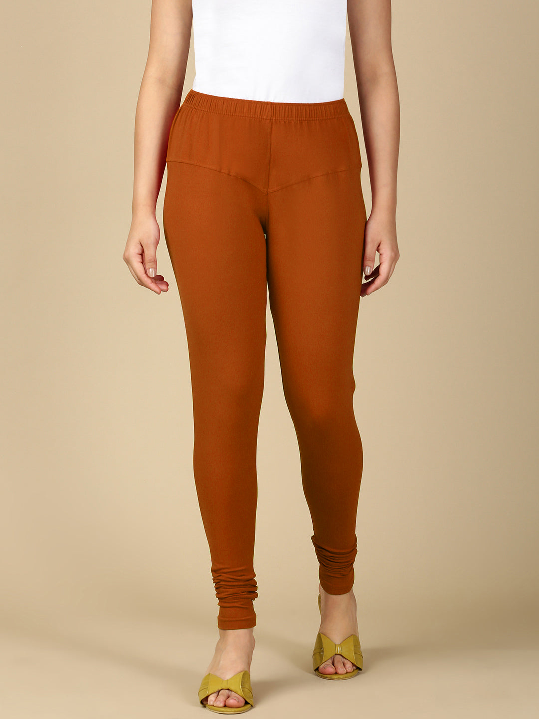 Dark Rust Premium Cotton Stretch Churidar - PYNK