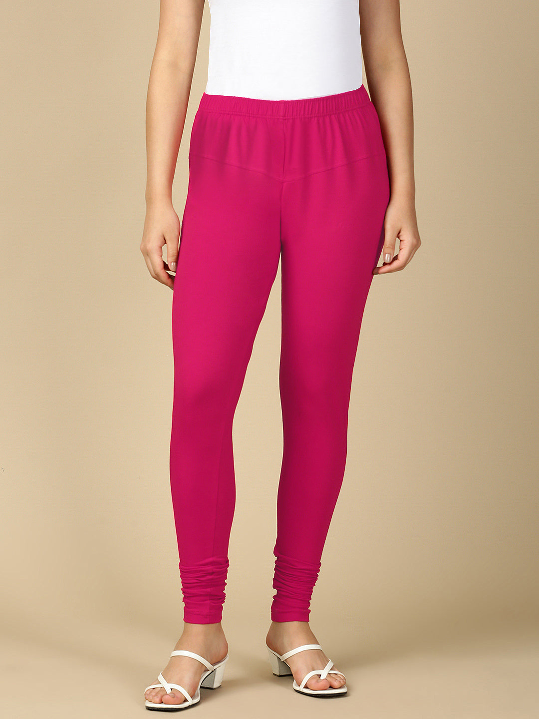 Rose Pink Premium Cotton Stretch Churidar - PYNK