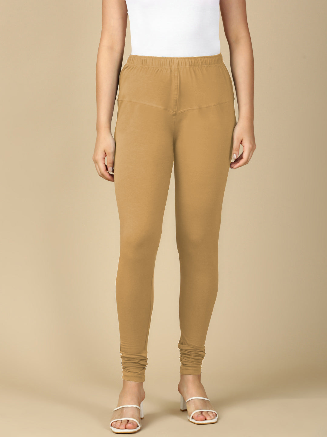 Beige Premium Cotton Stretch Churidar - PYNK