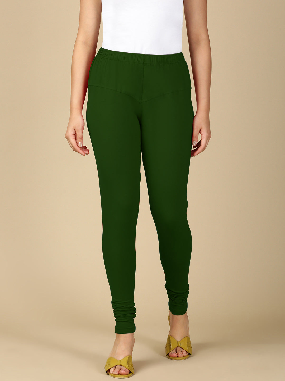 Bottle Green Premium Cotton Stretch Churidar - PYNK