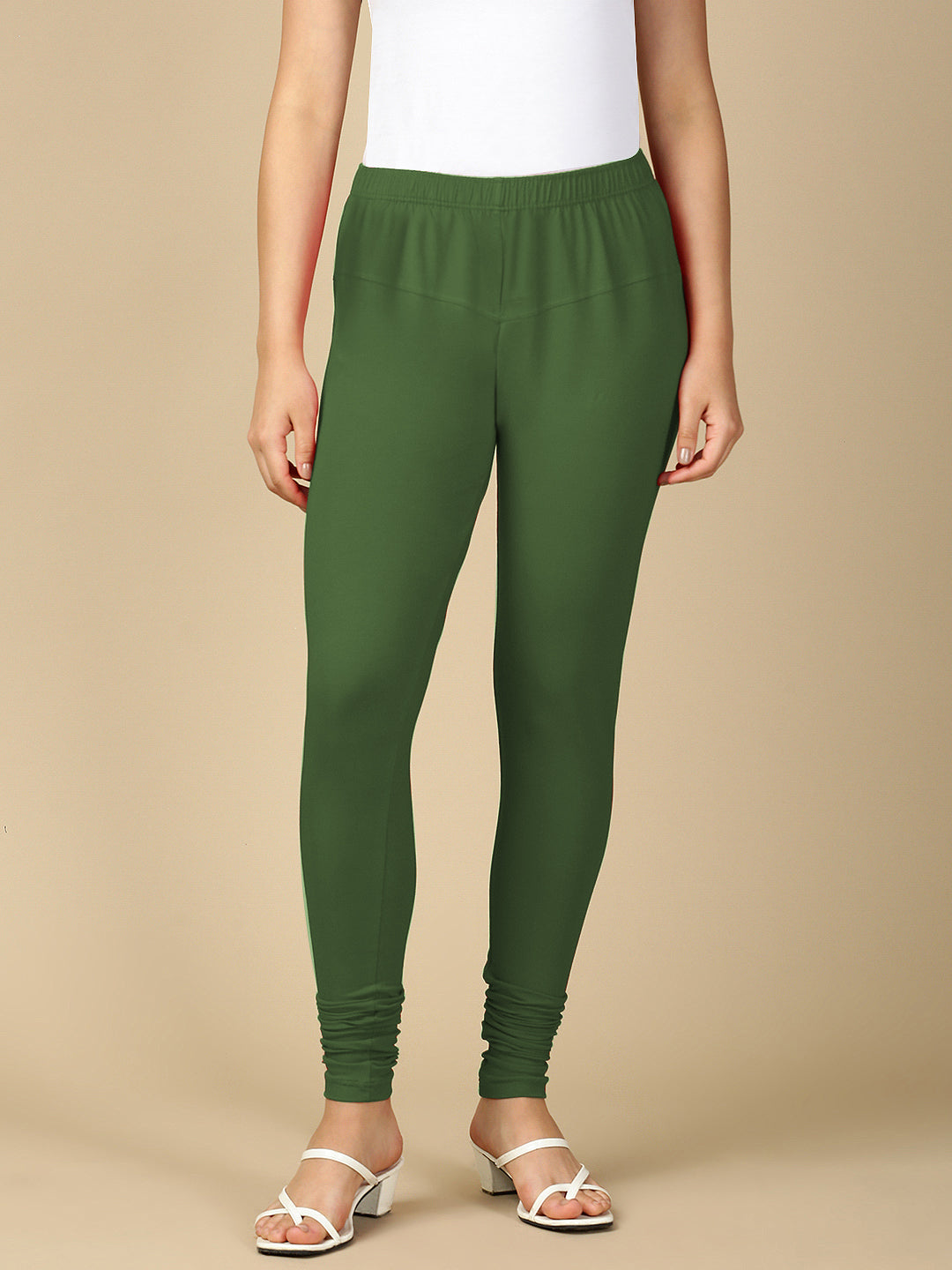 Basil Green Premium Cotton Stretch Churidar - PYNK