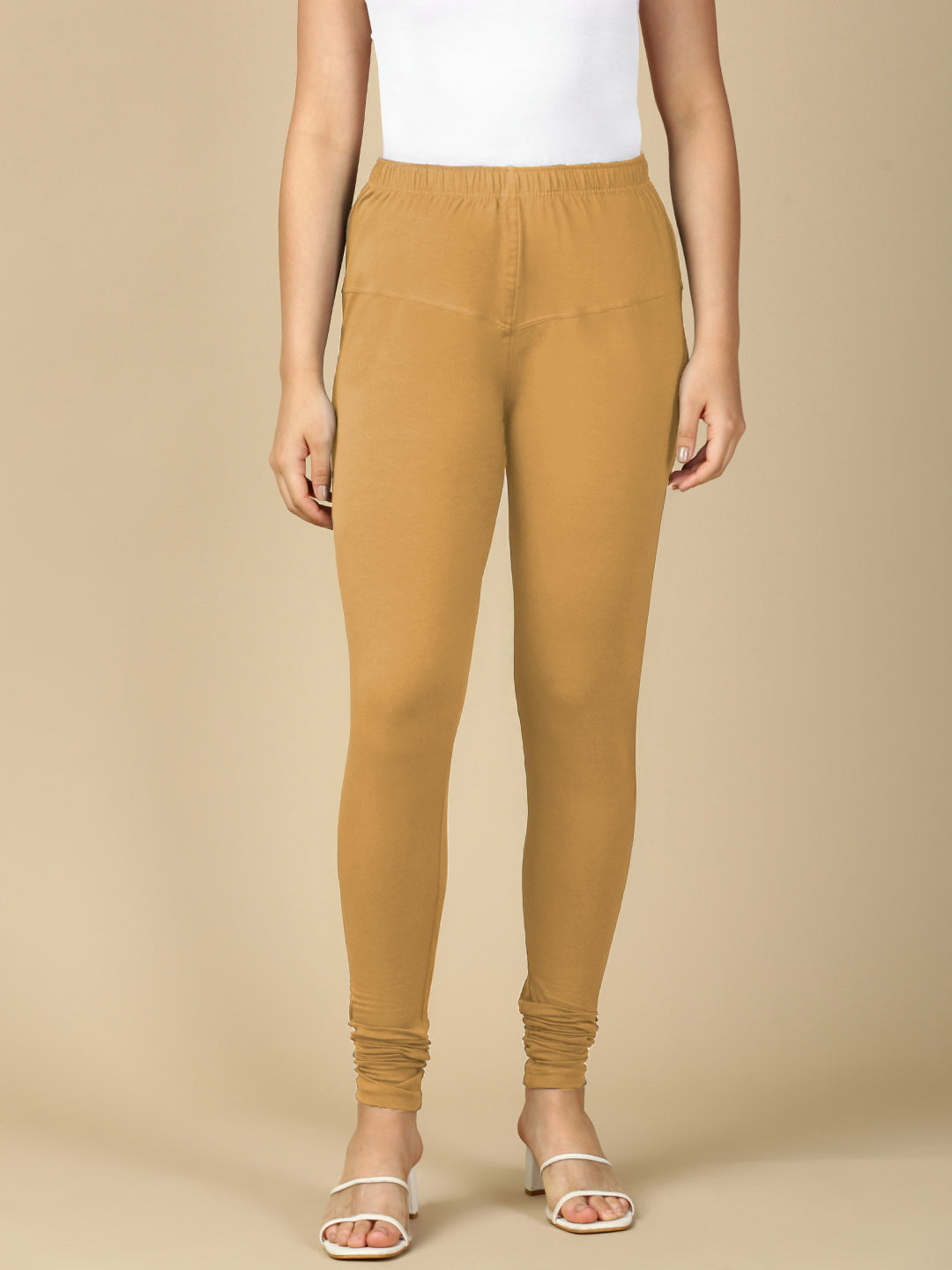 Sand Premium Cotton Stretch Churidar - PYNK