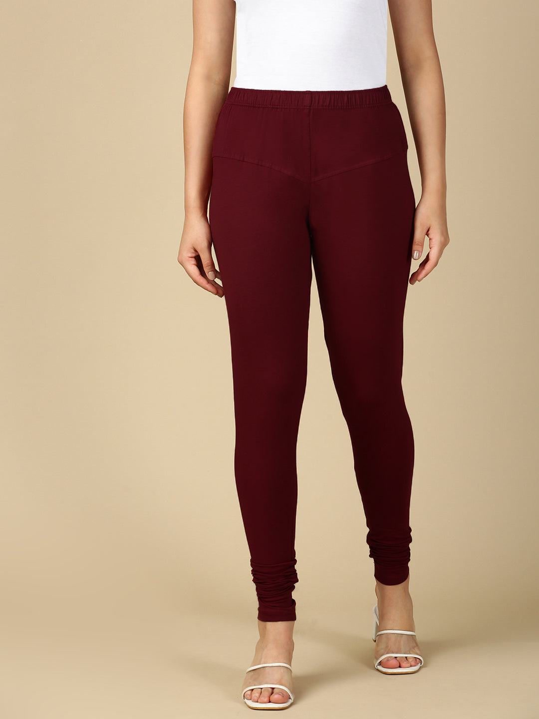 Deep Maroon Premium Cotton Stretch Churidar - PYNK