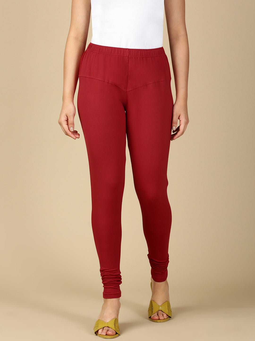 Parry Red Premium Cotton Stretch Churidar - PYNK