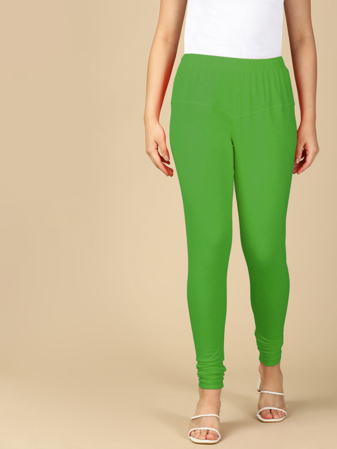 Lime Premium Cotton Stretch Churidar - PYNK