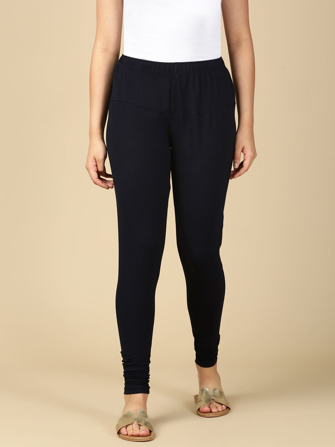 Deep Navy Premium Cotton Stretch Churidar - PYNK