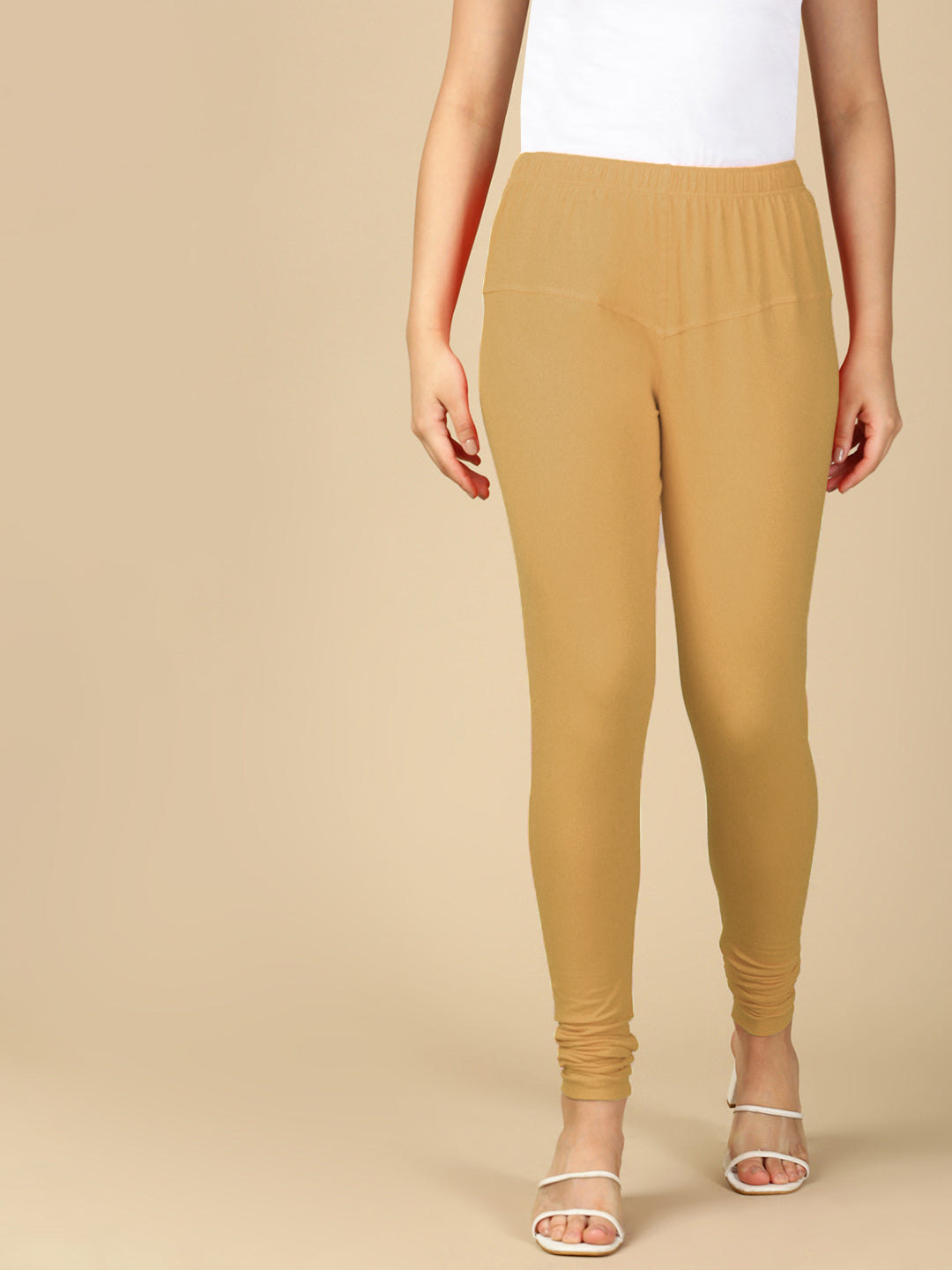 Wheat Premium Cotton Stretch Churidar - PYNK