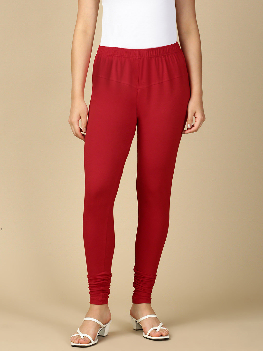 Red Premium Cotton Stretch Churidar - PYNK