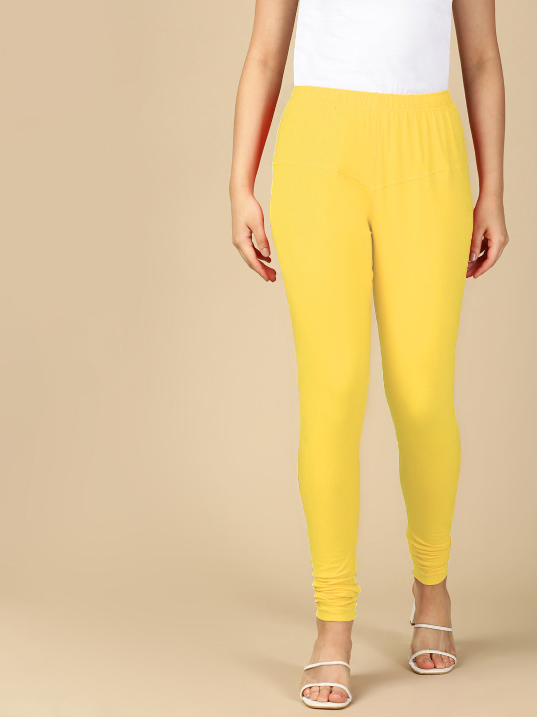 Lemon Premium Cotton Stretch Churidar - PYNK