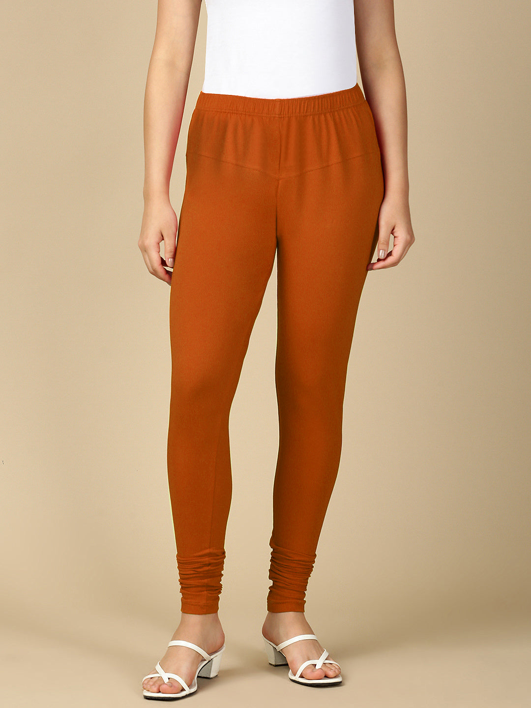 Rust Premium Cotton Stretch Churidar - PYNK
