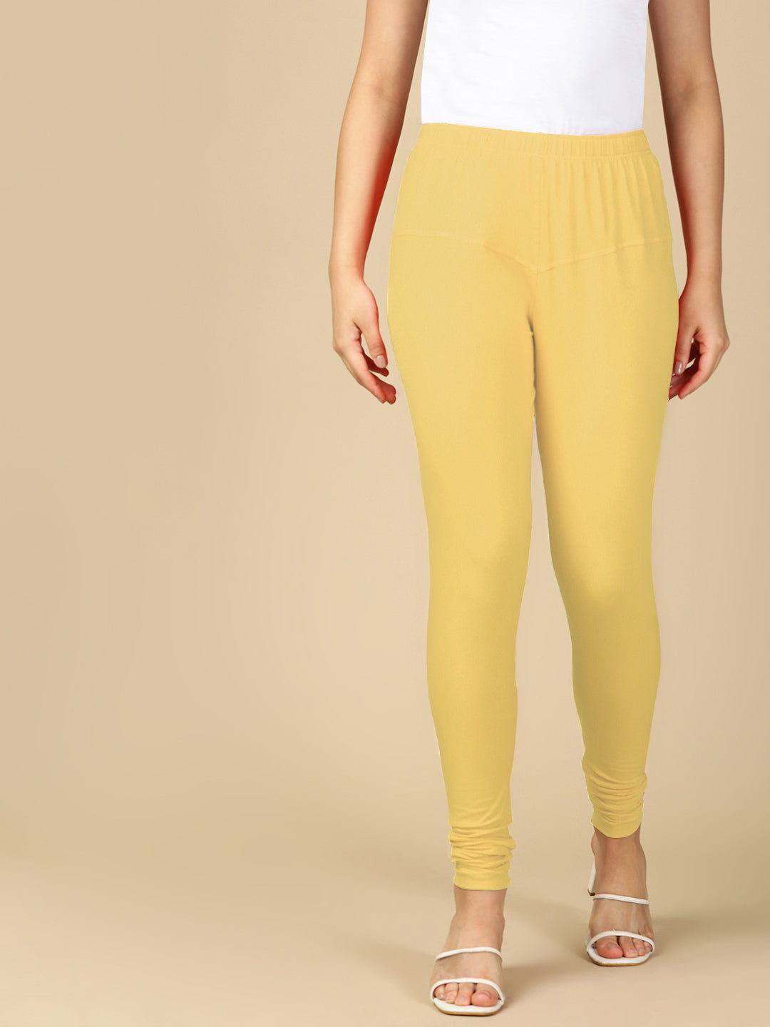 Cream Premium Cotton Stretch Churidar - PYNK