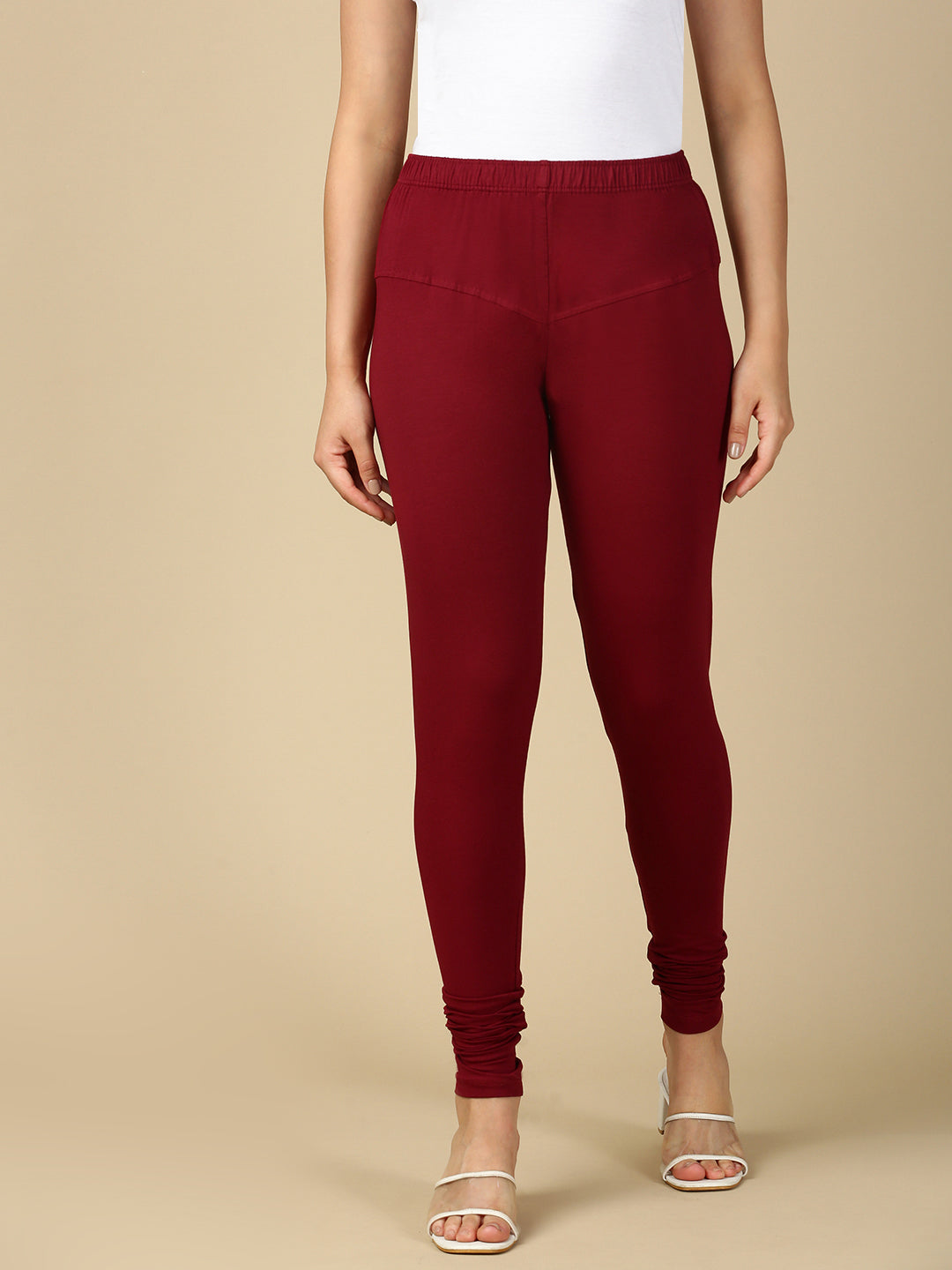 Maroon Premium Cotton Stretch Churidar - PYNK