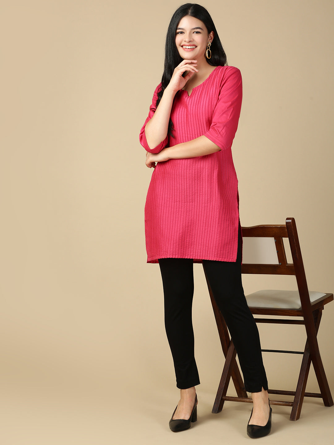 Black Premium Cotton Stretch Kurti Pant - PYNK