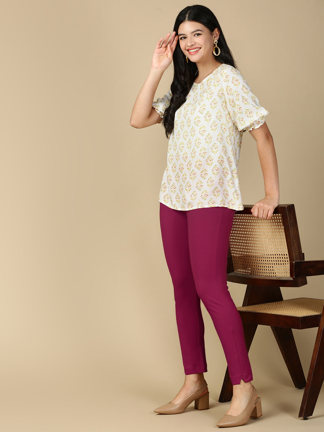 Falsa Premium Cotton Stretch Kurti Pant - PYNK