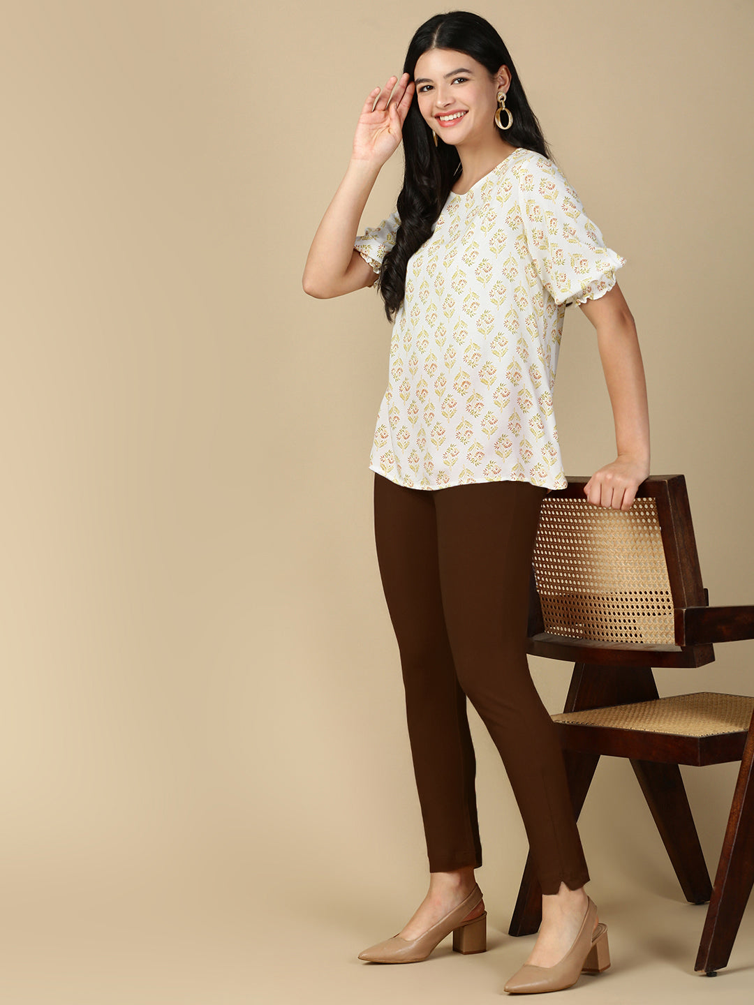 Brown Premium Cotton Stretch Kurti Pant - PYNK