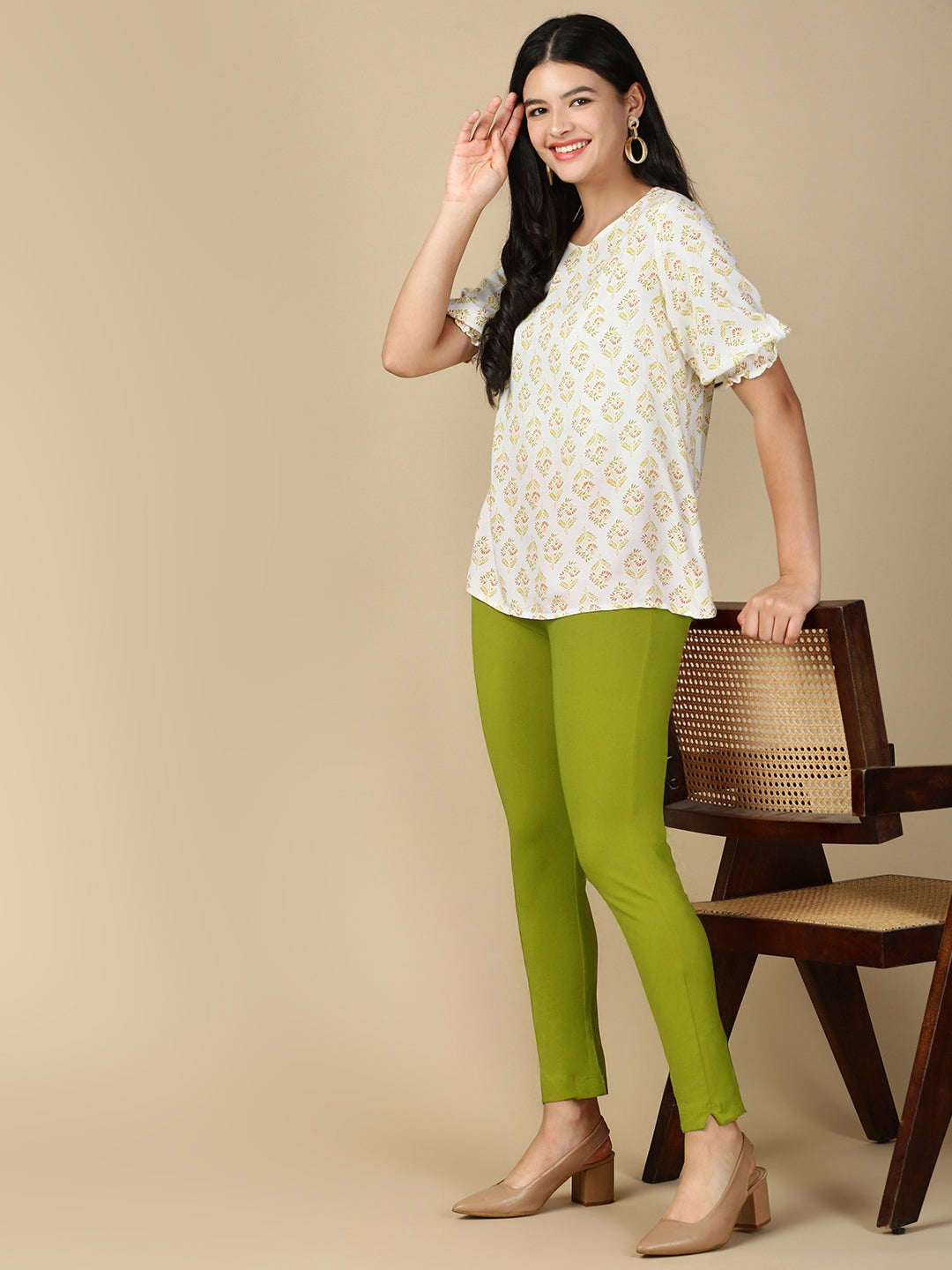 Parrot Green Premium Cotton Stretch Kurti Pant - PYNK
