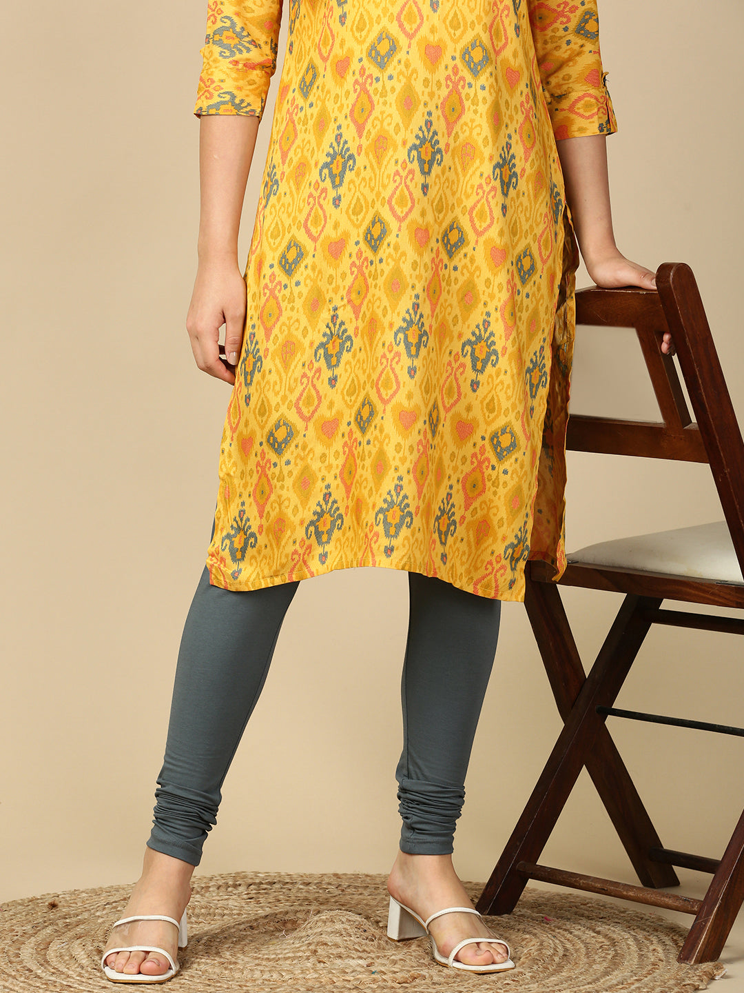 Steel Grey Premium Cotton Stretch Churidar - PYNK