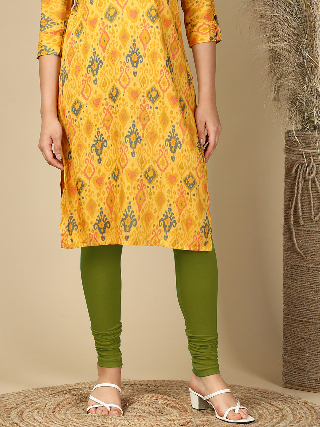 Chatni Green Premium Cotton Stretch Churidar - PYNK