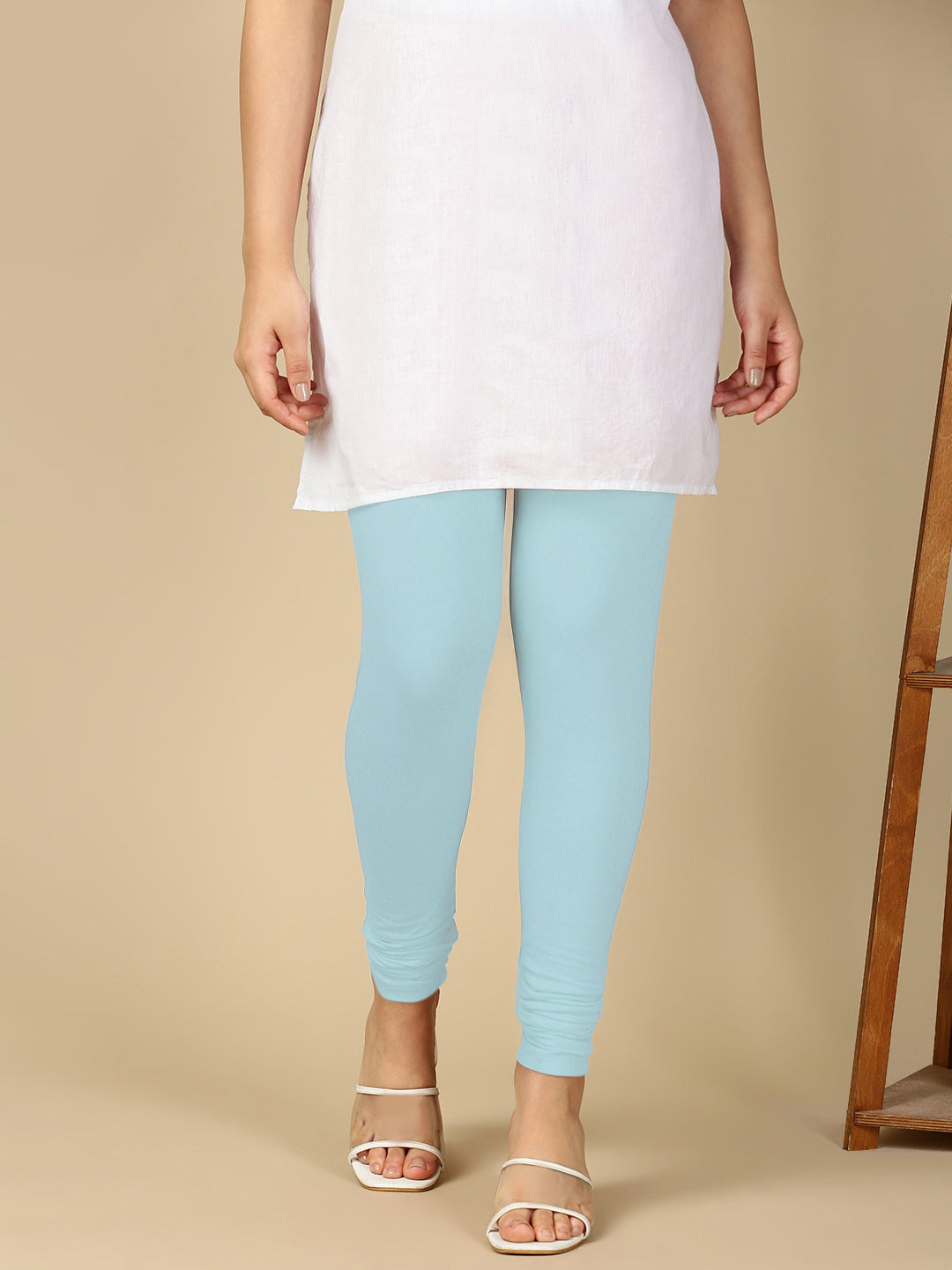 Sky Blue Premium Cotton Stretch Churidar - PYNK
