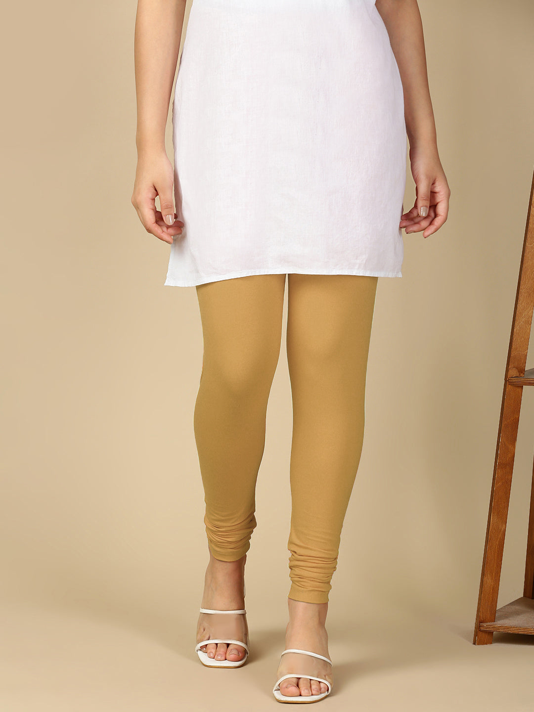 Wheat Premium Cotton Stretch Churidar - PYNK