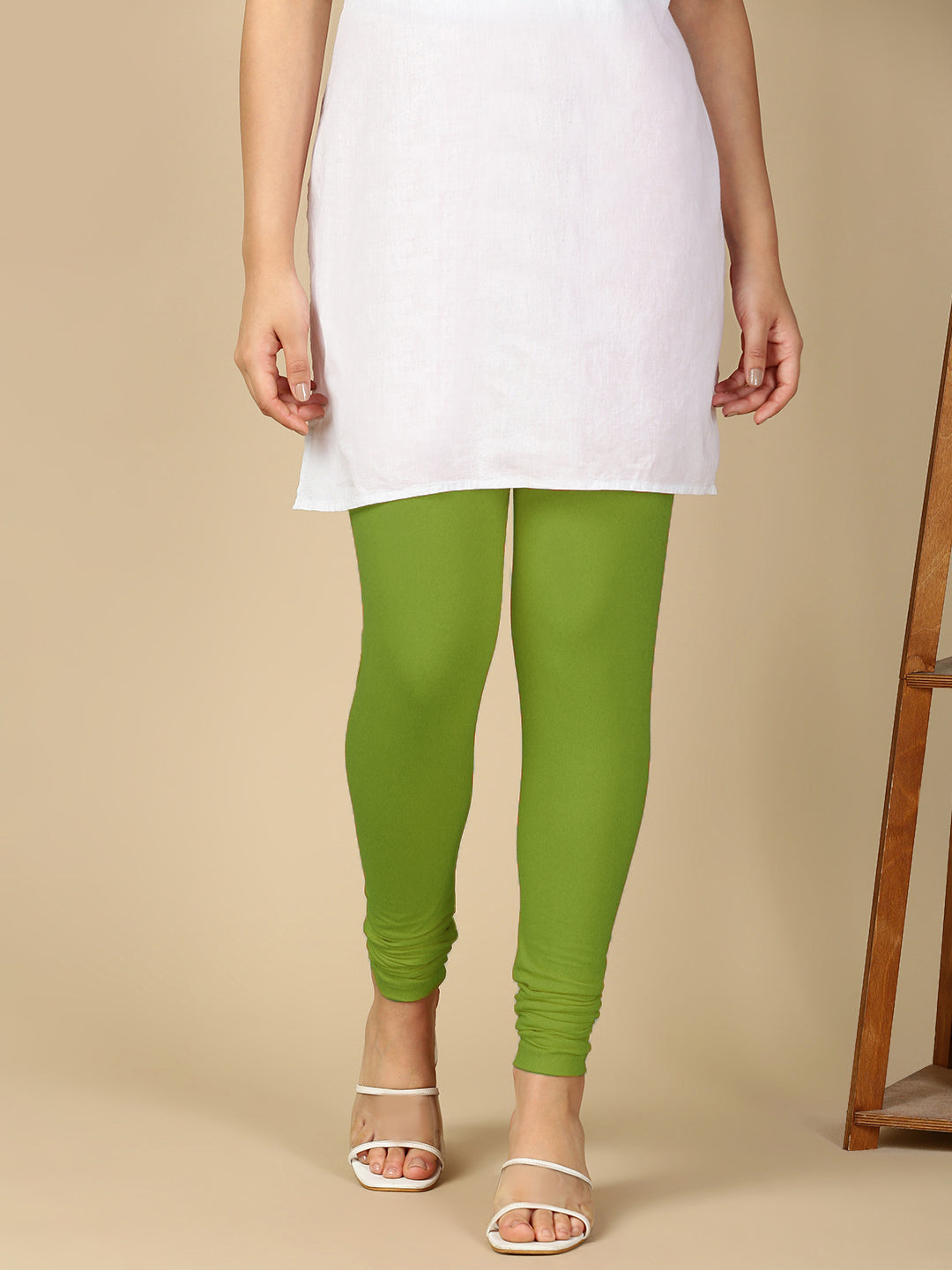 Parrot Green Premium Cotton Stretch Churidar - PYNK