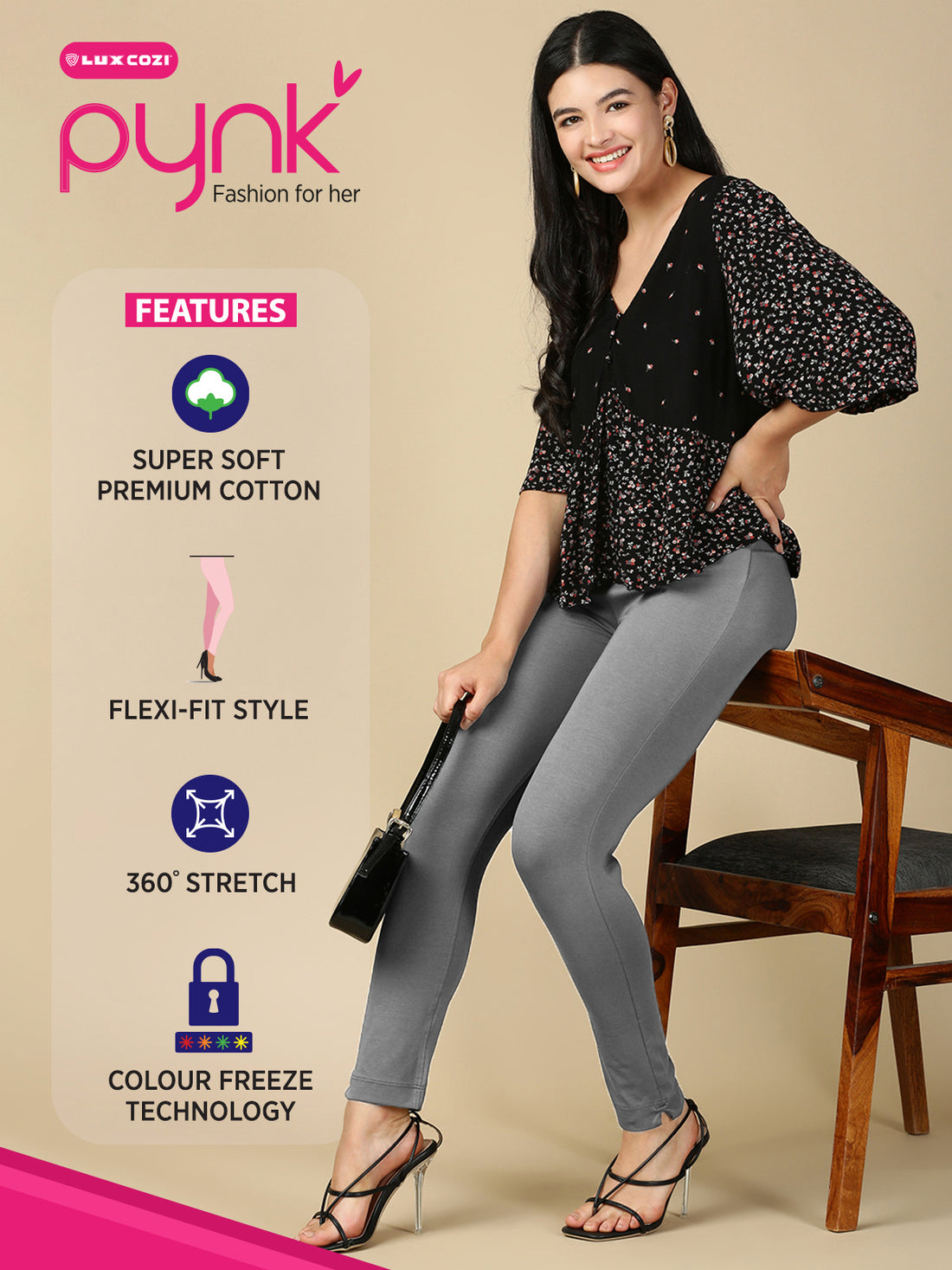Cloud Grey Kurti Pant - PYNK